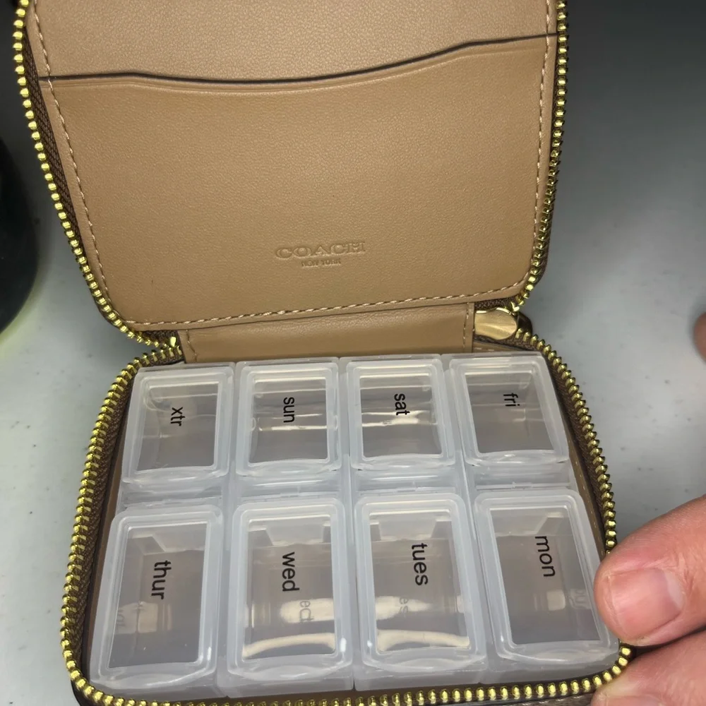 Coach Signature Brown and Tan Pill Holder - Picture 4 of 4